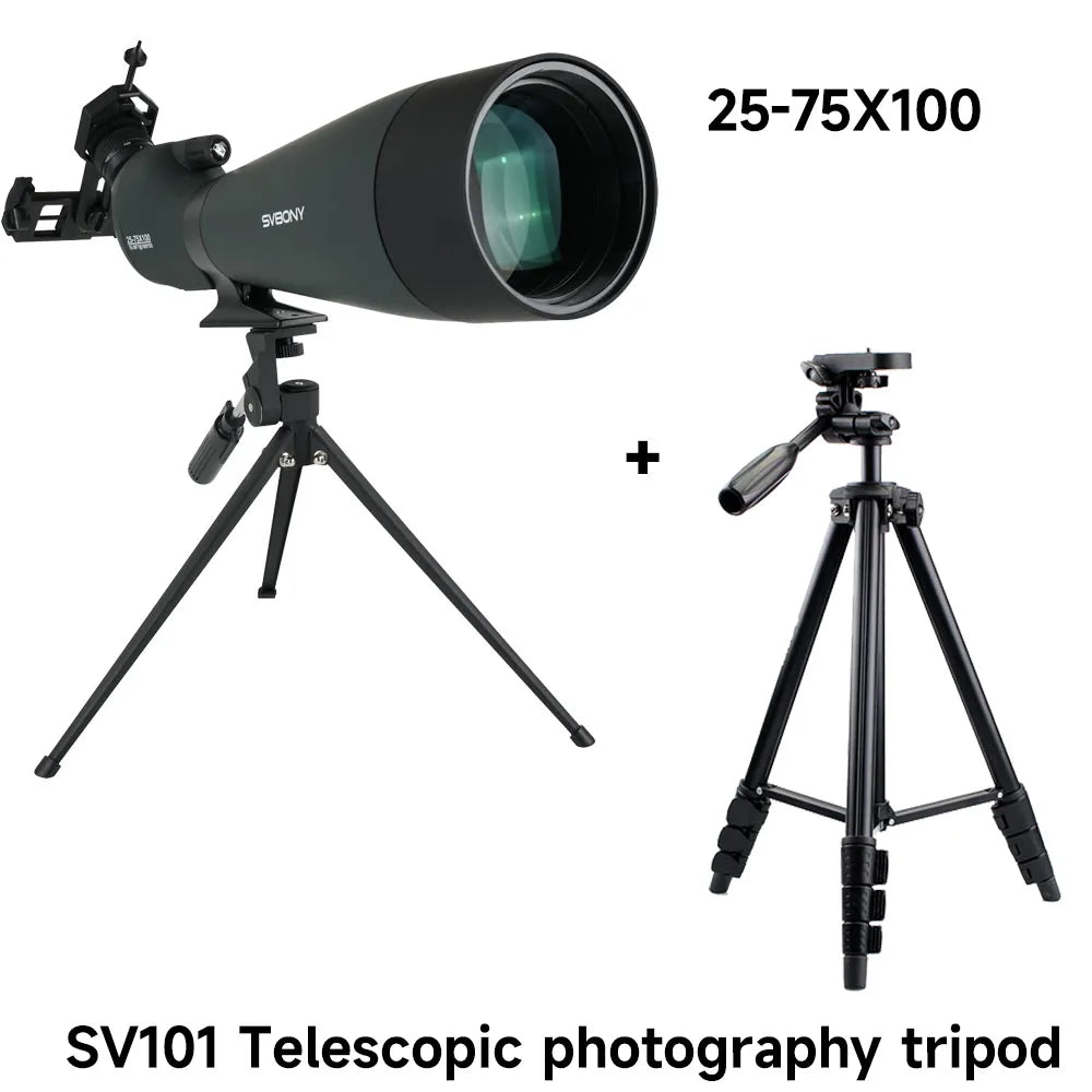 Svbony SV28A Spotting Scopes 25-75x100/20-60x80 FMC Perfect for Beginners in Archery, for Wildlife Watching, Outdoor Adventure