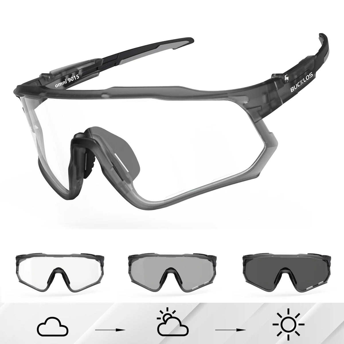 BUCKLOS UV400 Polarized Cycling Goggles Road Mountain Bike Sunglasses TR-90 Frame Outdoor Cycling Eyewear Unisex Sports Glasses