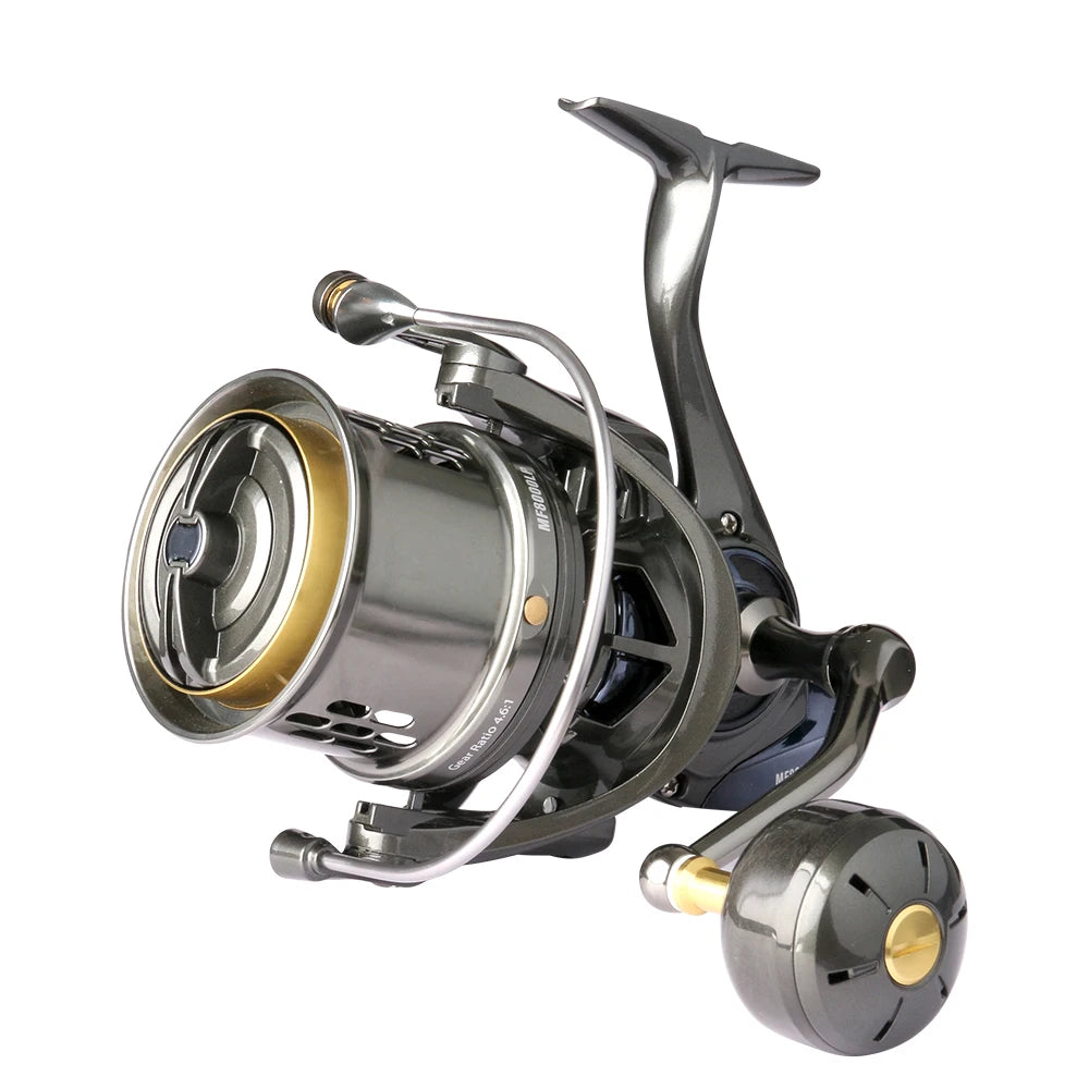 DEUKIO Spinning Fishing Reel 8000-12000 20KG Max Drag 4.6:1 Full Metal Body 8+1BB Saltwater Long Cast Surf Fishing Reel