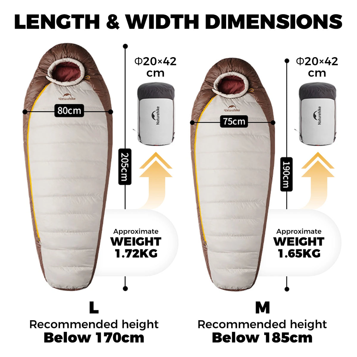 Naturehike Snowbird Duck Down Mummy Sleeping Bag 4 Seasons Lightweight Portable Outdoor Professional Camping Winter Unisex Adult