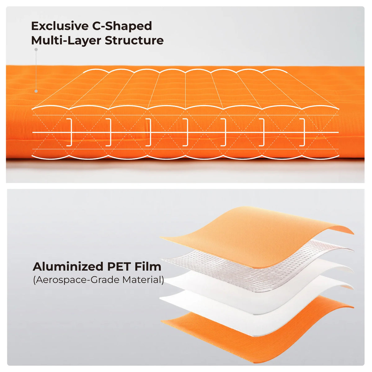 FLEXTAIL TINY SLEEPING PAD R05 – 196cm Insulated Sleeping Pad, R 5.6 Inflatable Air Mat, 4 Seasons Outdoor Camping Air Mattress