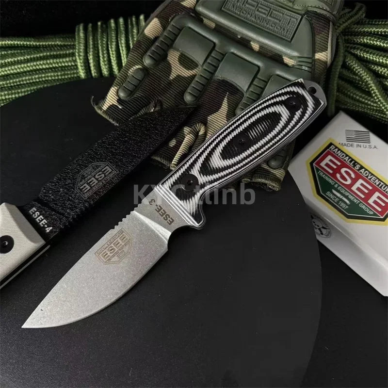 ESEE Series S35VN Stainless Steel Blade High-end G10 Linen Handle Outdoor Camping Portable Multi-function Tool Back Clamp Sleeve