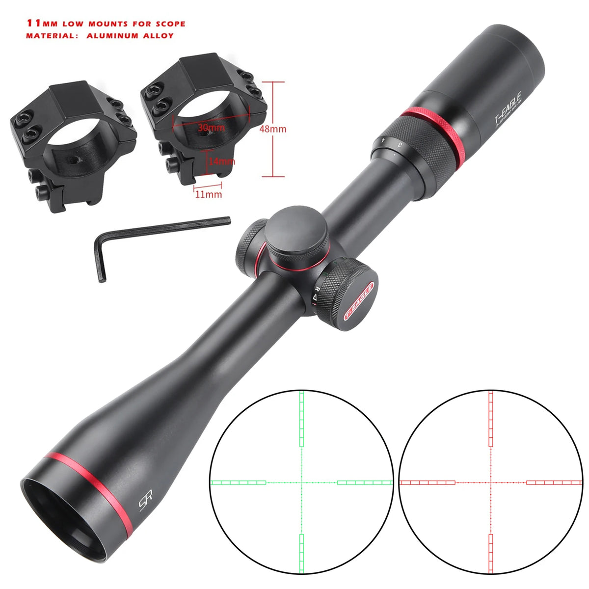 T-EAGLE Optics SR 3-9X40IR Tactical RiflesScope Airgun Rifle Scopes Hunting Spotting Collimator Optical PCP Airsoft Sight