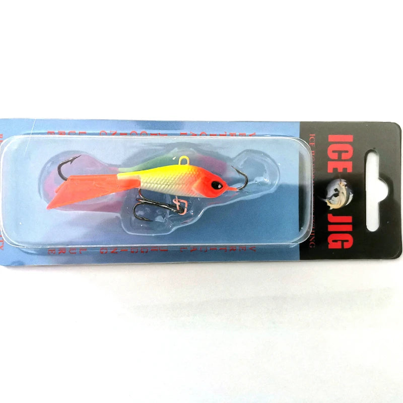 1pcs Winter Ice Fishing Lure Balancer 3D Eyes 6.3cm 15g Fast Sinking Metal Jigging Wobbler Balanced for Pike Perch Pesca Tackle
