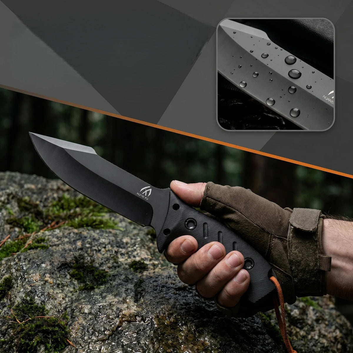 Simple and Portable Straight Knife with Sheath for Storage, Anti-Slip Comfort Grip, Multi-Functional Tool for Outdoor Hiking, Fi