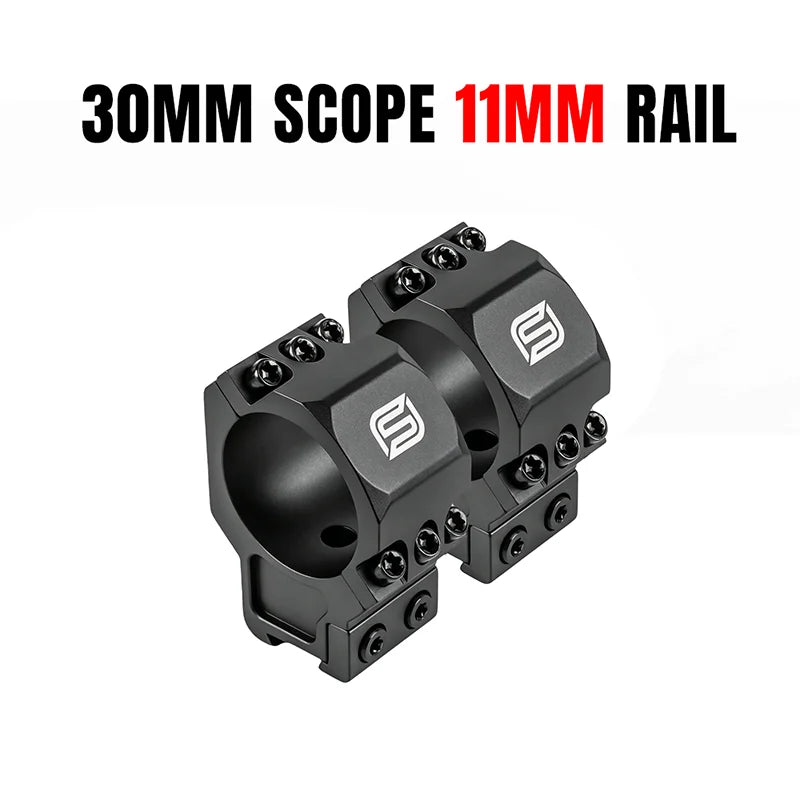 SPINA OPTICS Hunting Scope Mounts Ring for 30mm Tube Scopes Picatinny/Dovetail Rail 6screws Super Stable Fixation Tactical Mount