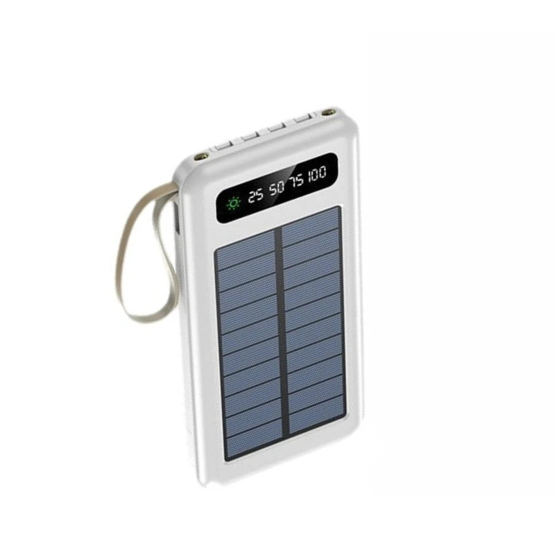 50000mah Outdoor Solar Power Bank Portable Charging Station Power Banks Original 10000/20000mAh Built‑in Cable