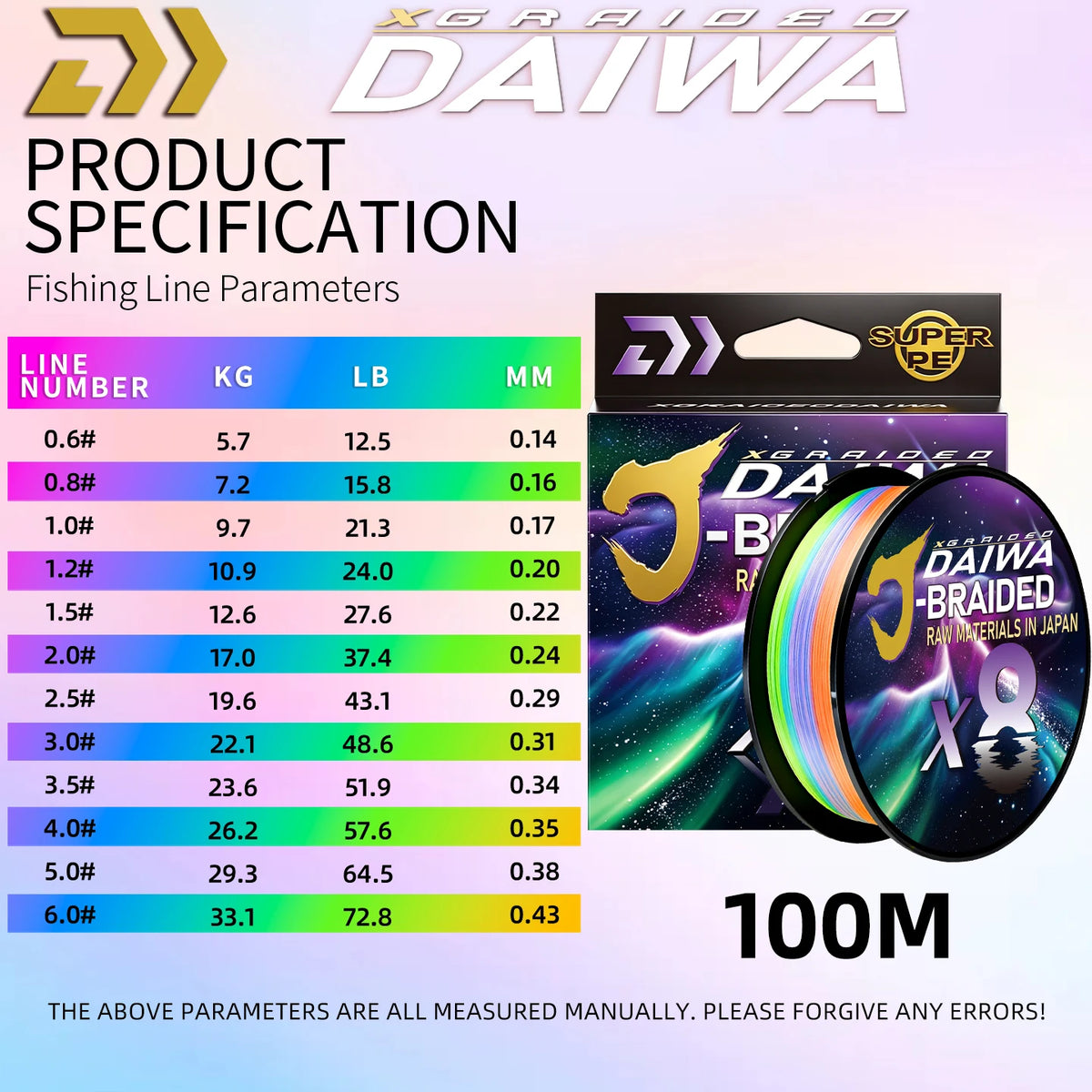2025 New Original X8-XGRAIOEO DAIWA-J Braided Expedition 8 Strands Fishing Line PE Super Line Sea Fishing Wire 150/200M