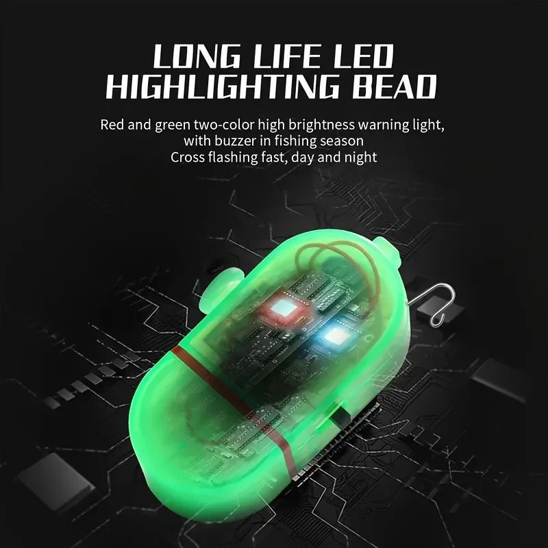 1pc Fishing Alarm Electronic Buzzer Fish Bite Lure Alert Alarm Sound Bell LED Indicator Light Clip-on Fishing Rod Fishing Tool