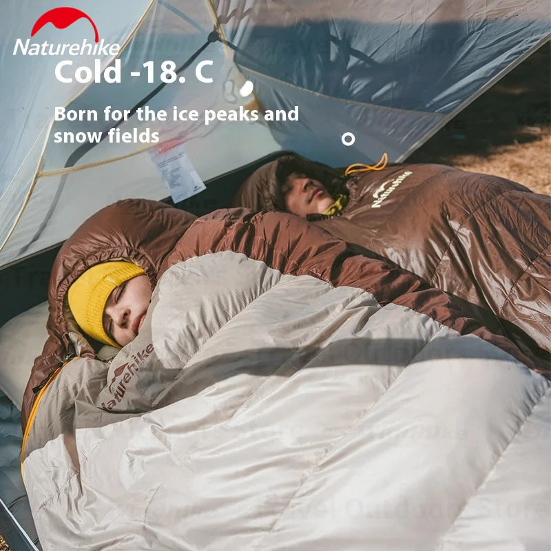 Naturehike Snowbird Duck Down Sleeping Bag Mummy 650FP Ultralight Outdoor Camping Thickened Warm Winter Adults Sleeping Bag-20°C