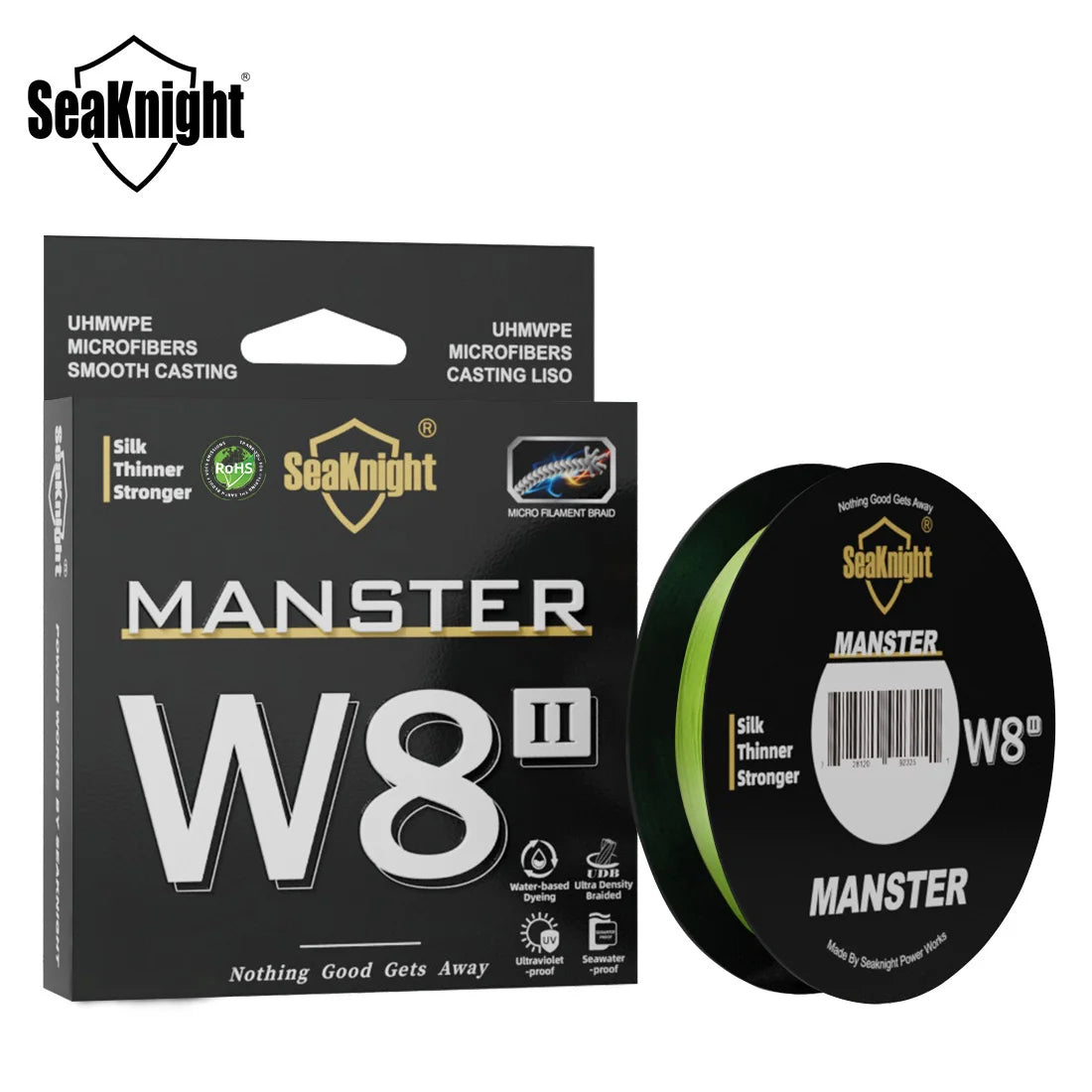 SeaKnight Brand W8 II Series Fishing Line 8 Strands 500m 300m Anti-UV Anti-Saltwater Coating, Multifilament PE Line Braided Wire