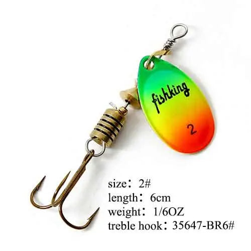 Spinner Bait Fishing Lure 3.9g 4.6g 7.4g 10.8g 15g Rotating Spinners Spoon Lures Pike Metal With Treble Hooks Fishing Goods