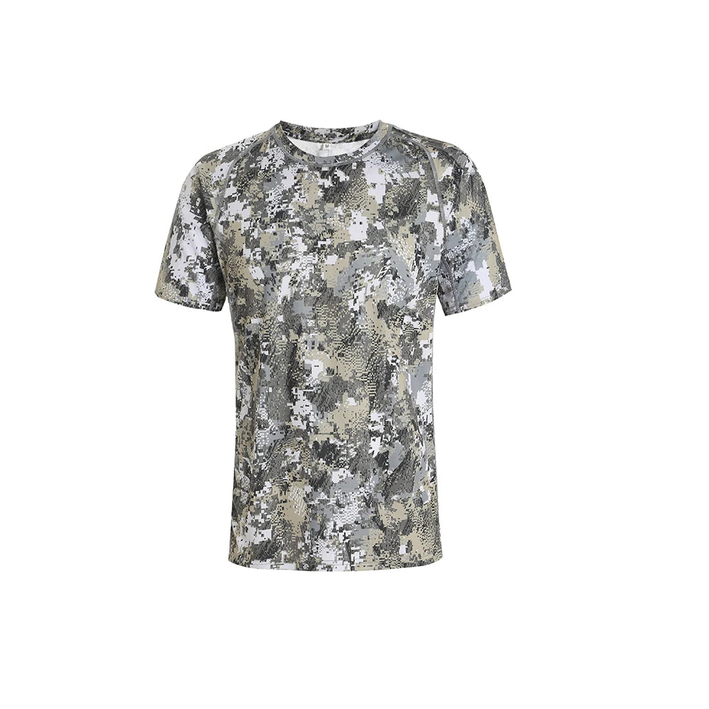 Ainfad Men's Quick-Drying Printed Camouflage T-Shirt Short Sleeve Summer Hunting Wear Outdoor Camo Tee