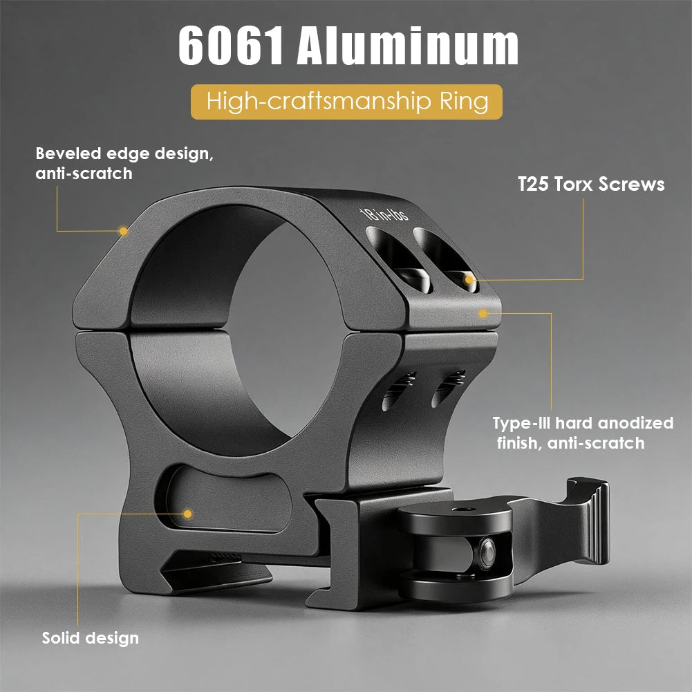 UniqueFire Quick Release Hunting Scope Mount Ring for Dia 30mm Tactical Scope Flashlight 20mm Picatinny Rail Mount Accessories