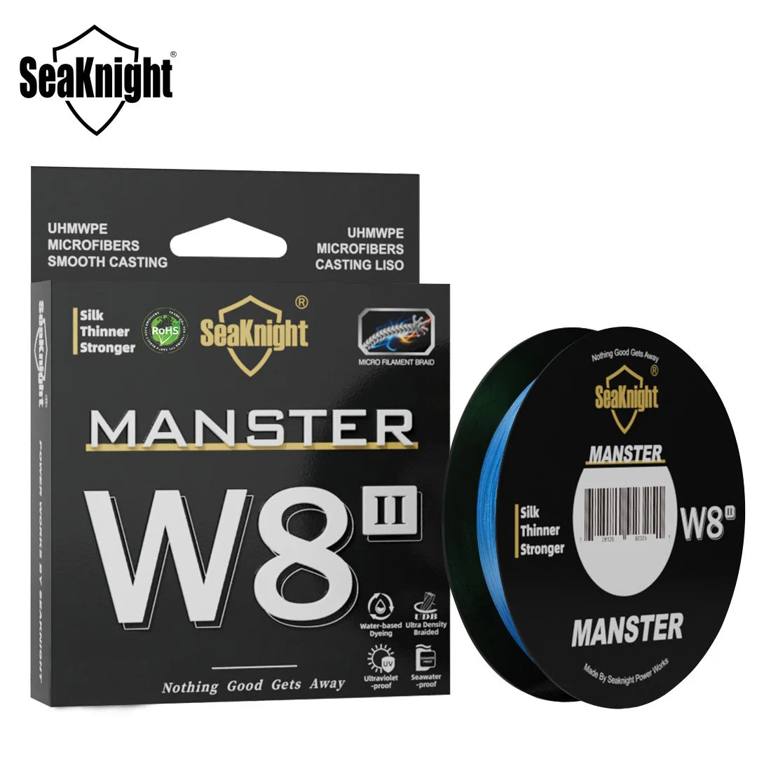SeaKnight Brand W8 II Series Fishing Line 8 Strands 500m 300m Anti-UV Anti-Saltwater Coating, Multifilament PE Line Braided Wire