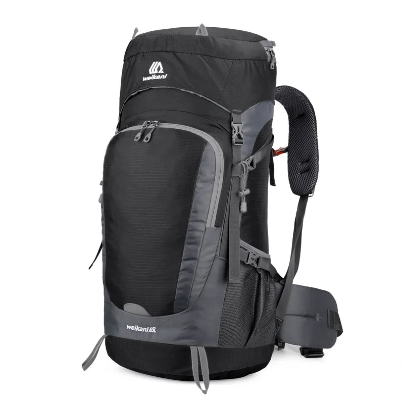 65L Waterproof Hiking Backpack with Free Rain Cover Large Capacity Outdoor Travel Daypack For Camping Climbing Mountaineering