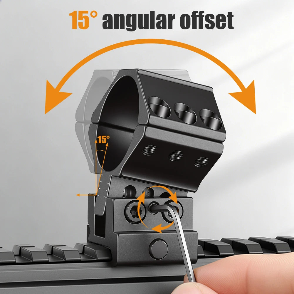 UniqueFire Scope Mount Rings for Dia 34mm Tube for 20mm Dovetail Picatinny Rail Flashlight Mount Adjustable Height and Angle