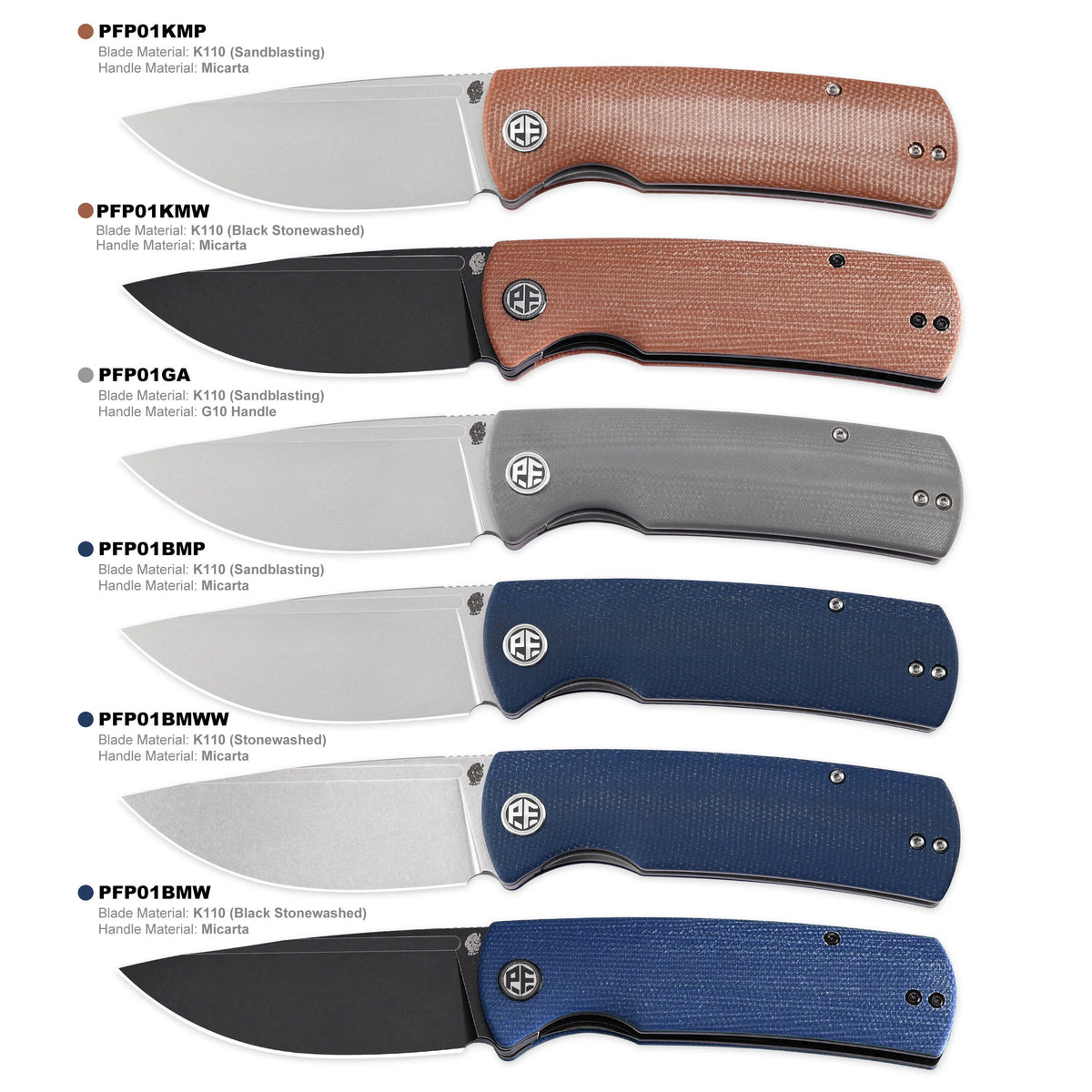 Petrified Fish Beluga PFP01 Lightweight Folding Knife EDC K110 G10 Handle Knife for Hunting Fishing Outdoor Camping Survival