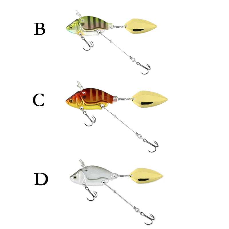 Vib Fishing Lures Wobble Rotating Metal Vib Vibration Bait Winter Fishing  Artificial Hard Baits Spinner Spoon Lure sinking