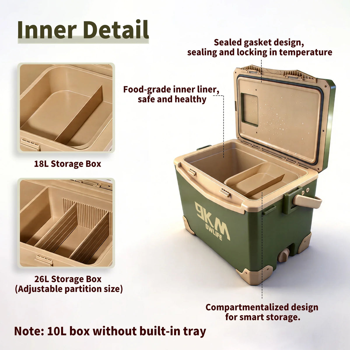 9KM Fishing Cooler Box Fishing Bucket Storage Tackle Box Outdoor Insulated Ice Chest Box for Fishing Camping Boating