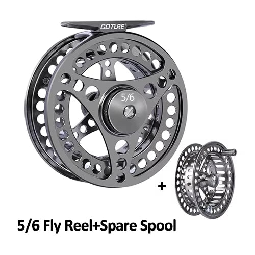 Goture Fly Fishing Reel 3/4 5/6 7/8 9/10 Max Drag 8kg 2+1BB Lightweight CNC Large Arbor Left/Right Fly Reel+Spare Spool Set