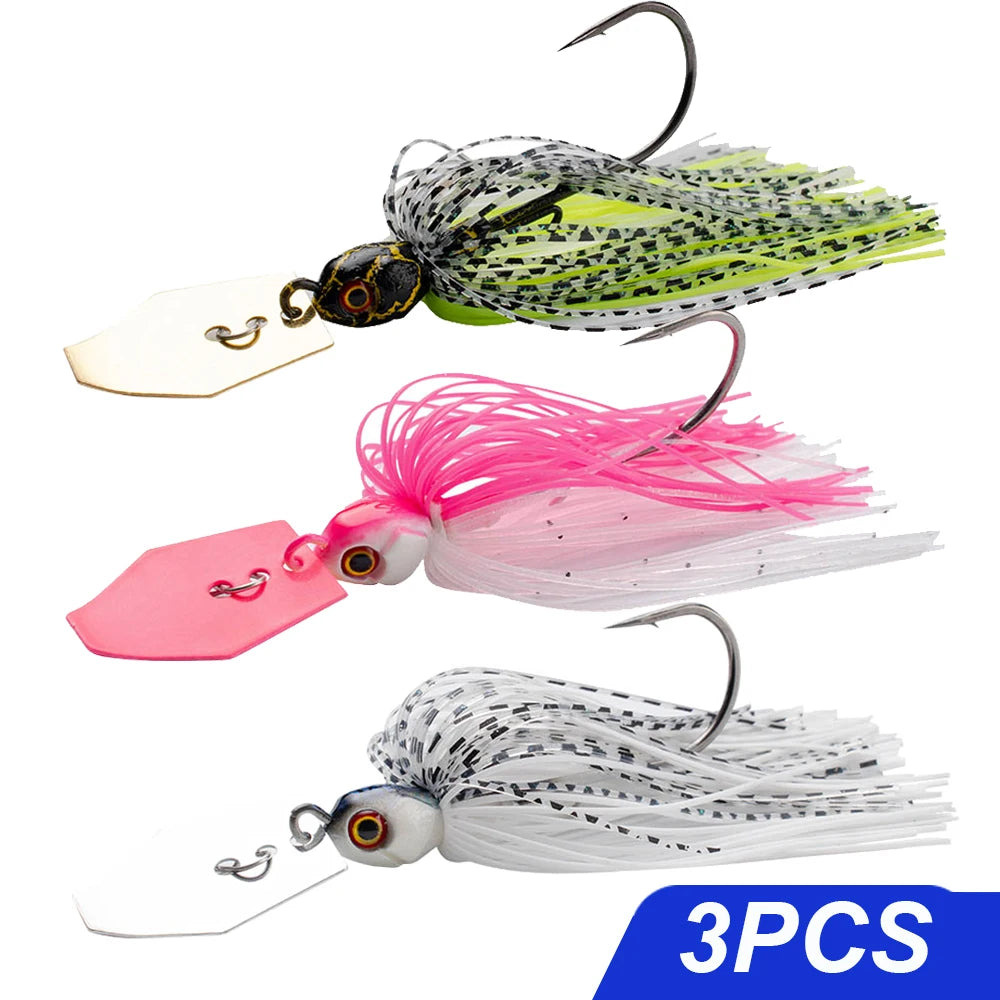 Spinner Bait 7g/9g/12g/14g/21g Fishing Lures Kit Set Pesca Chatter Weedless Metal Blade Rubber Jig Head Hook Wire Spinnerbait