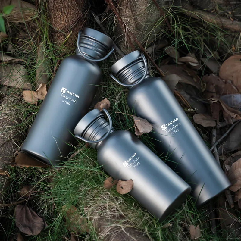 Titanium Outdoor Sport Water Bottle Camping Hiking Picnic Climbing Running Cycling Single Layer Lightweight Drinking Bottle