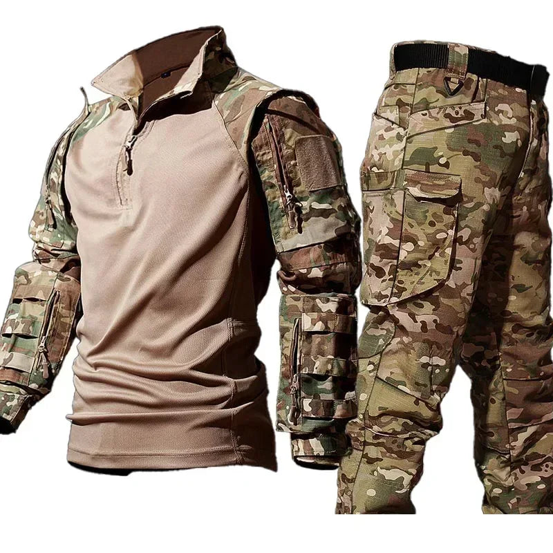Camo Suits Tactical Shirts Training Sets Multi-pocket Army Multicam Uniforms Work Wear Pants Hunting Clothes Wear-resisting