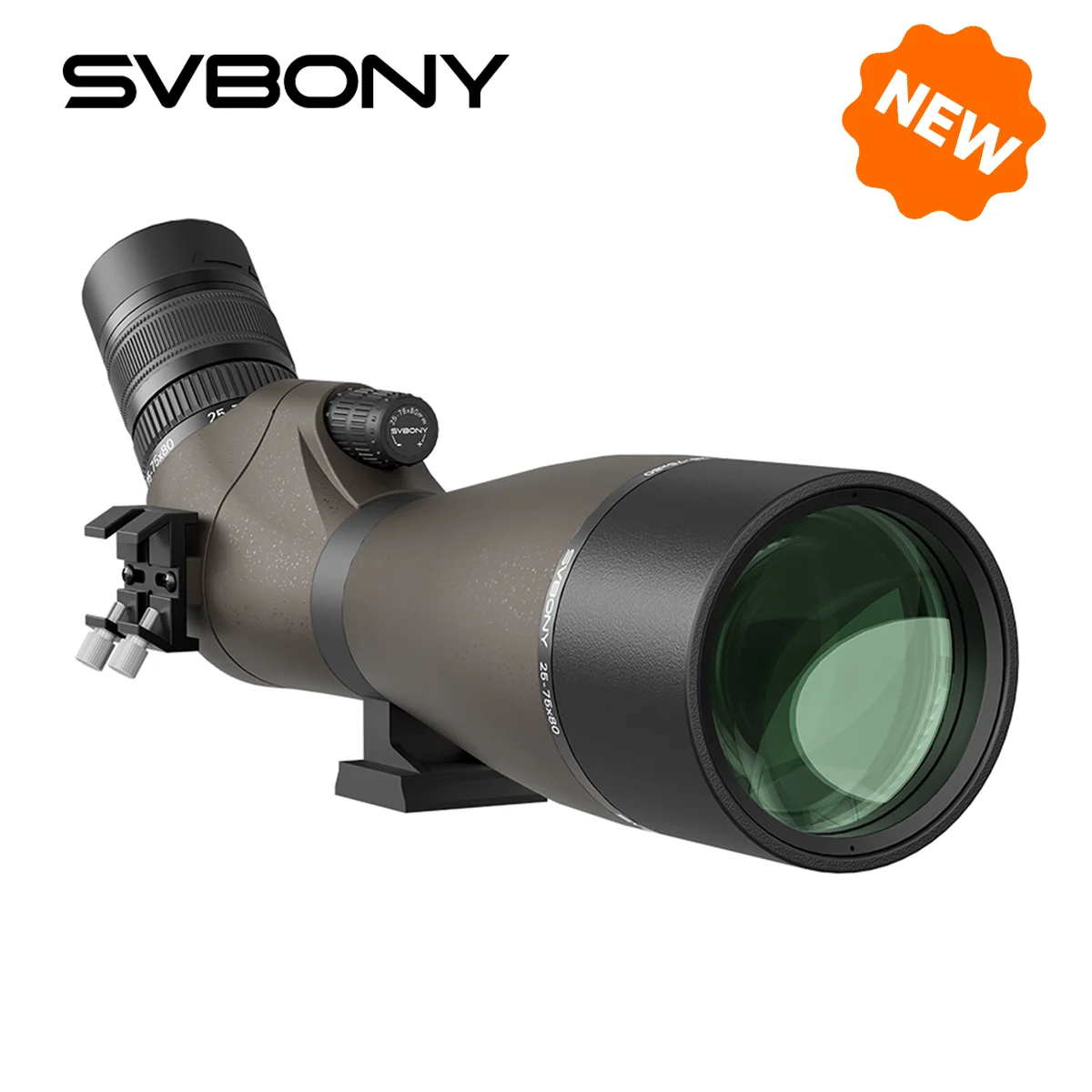Svbony SV29 Spotting Scope 25-75x80mm FMC 57° Wide Angle Removable 1.25" Eyepiece Telescope for Target Shooting Archery