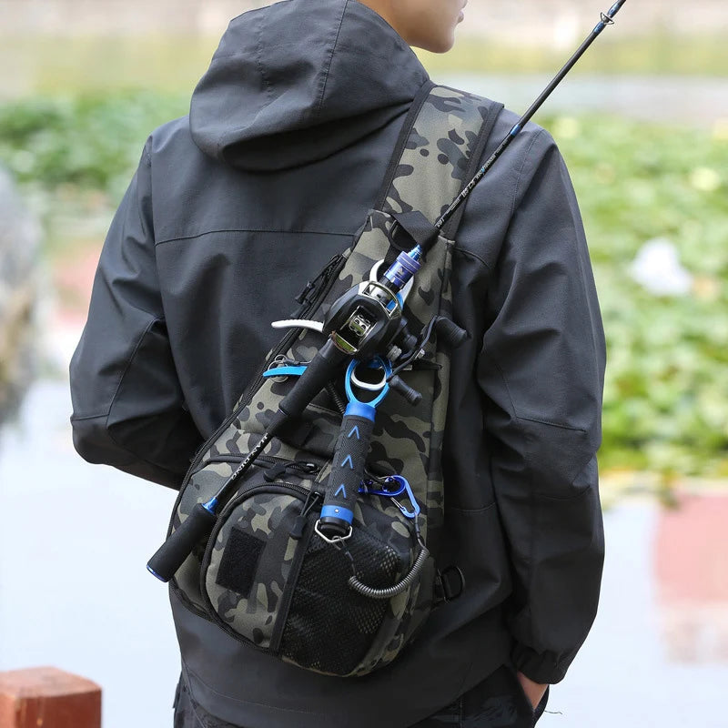 Multifunctional Fishing Lure Bag Waterproof Shoulder Crossbody Fishing Gear Utility Storage Case Men's Fishing Rod Bags XA164WD