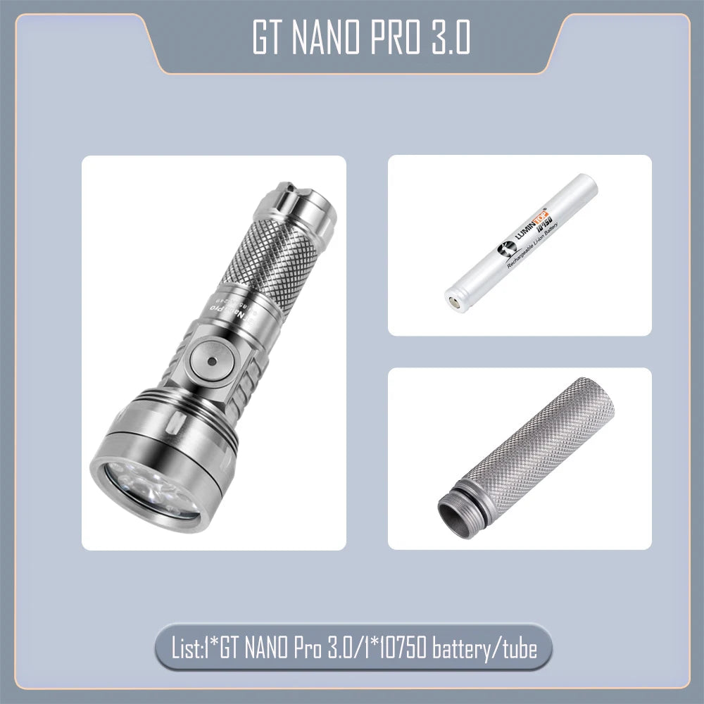 Outdoor Fishing Lighting Camping Lantern EDC LED Flashlights 1600LM Type C Rechargeable Lamp Self Defense Torch GT NANO PRO 3.0
