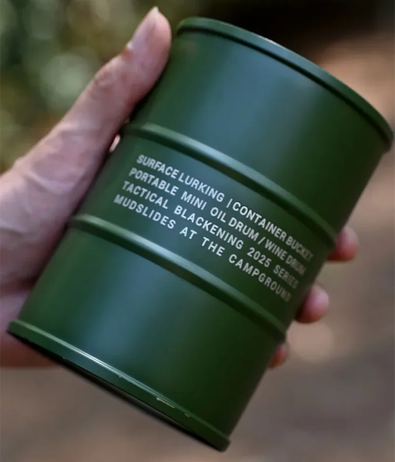GO PEAK Outdoor Wine Beverage Bucket Bottle 304 Stainless Steel 750ML Portable Cylindrical Pot Camping Fuel Wine Pot Fuel Barrel