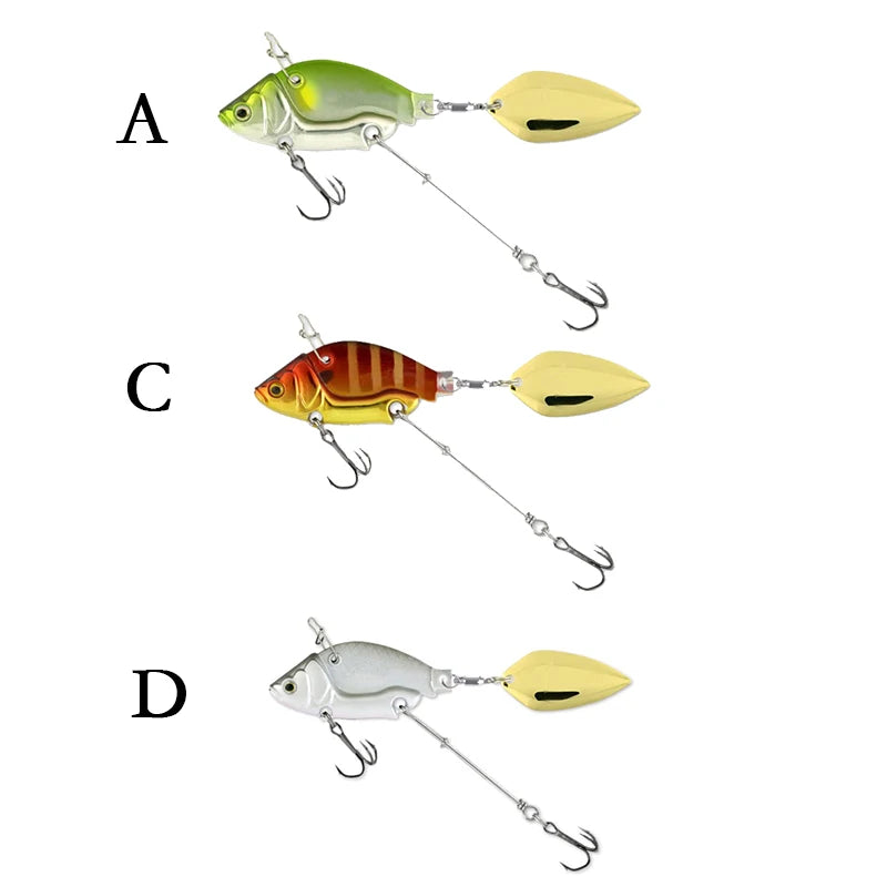Vib Fishing Lures Wobble Rotating Metal Vib Vibration Bait Winter Fishing  Artificial Hard Baits Spinner Spoon Lure sinking