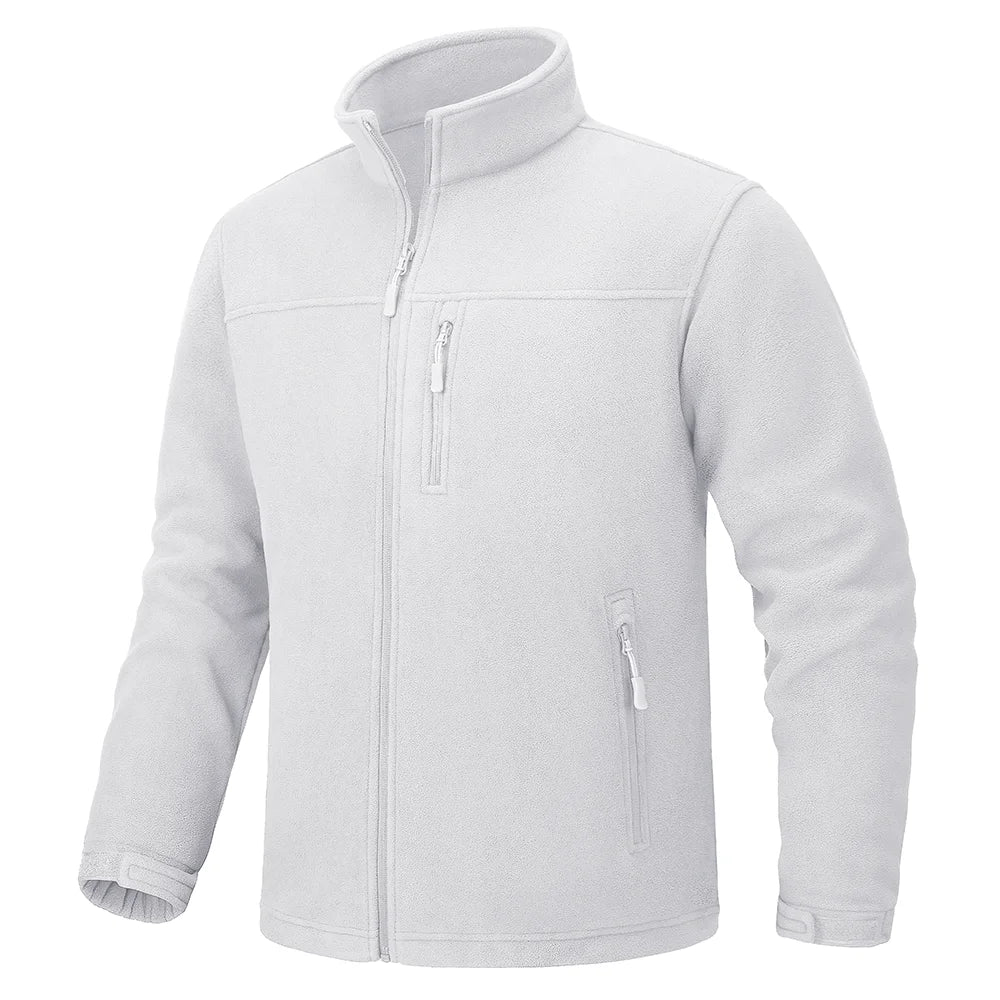 TACVASEN Full Zip Up Fleece Jacket Mens Thermal Warm Workout Jacket Outdoor Trekking Hiking Jackets Camping Coat Windbreaker