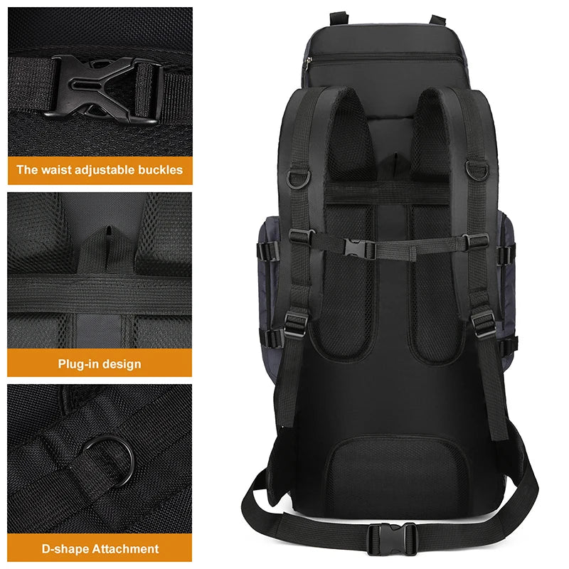 90L Large Travel Backpack for Men Hiking Climbing Outdoor Sports Rucksack Bag Camping Climbing Mountaineering Luggage Backpack