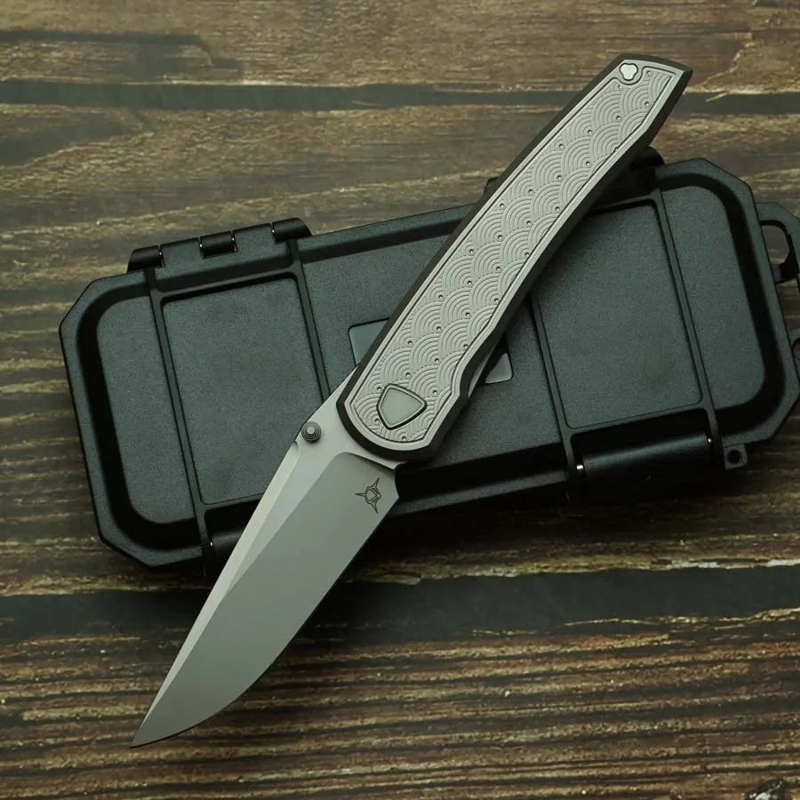 2026 New Waka Folding Knife Real Titanium Alloy Handle 154CM Steel Ceramic Bearing Outdoor Camping Survival Pocket EDC Tool