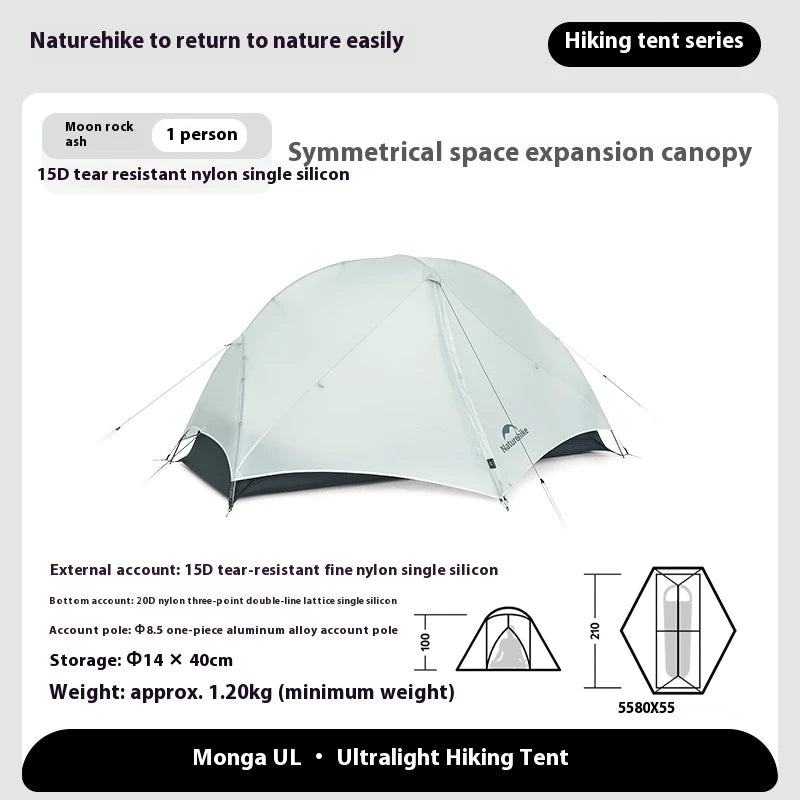 Naturehike 2025 Mongar UL Tent 15D 20D Nylon 1-2 People Waterproof Ultralight Backpacking Camping Hiking Travel Survival Tent
