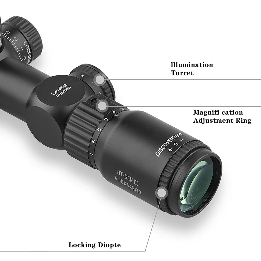 DISCOVERYOPT HT Gen2 4-16X44 SFIR FFP Tactical Riflescope First Focal Plane Illuminated Reticle Scope Hunting Optical Sights