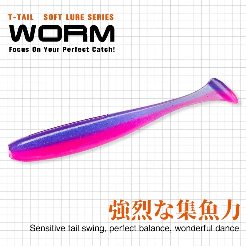 12 Bags 55mm 65mm 75mm 88mm 100mm 120mm Fishing Lures Wobblers Carp Fishing Soft Lures Silicone Artificial Double Color Baits