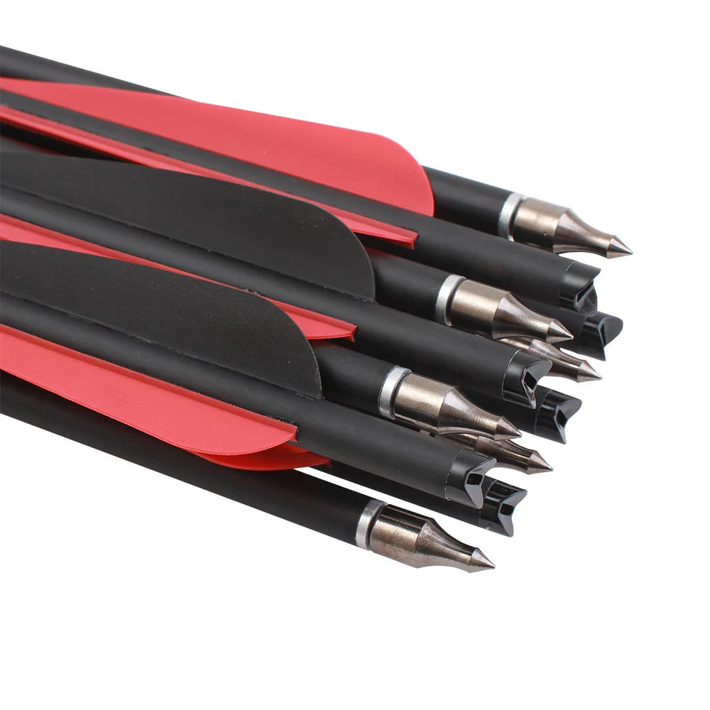 20 inch/ 22 inch Crossbow Arrows Crossbow Bolts Hunting Archery Crossbow Carbon Arrows with 4 inch Vanes and Replaced Arrowhead