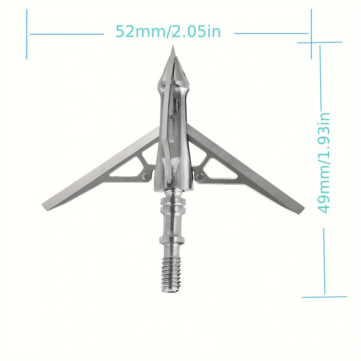 6Pcs Broadheads 100 Grain Fixed Blades&2 Mechanical Blades 2 inch Cutting Dia