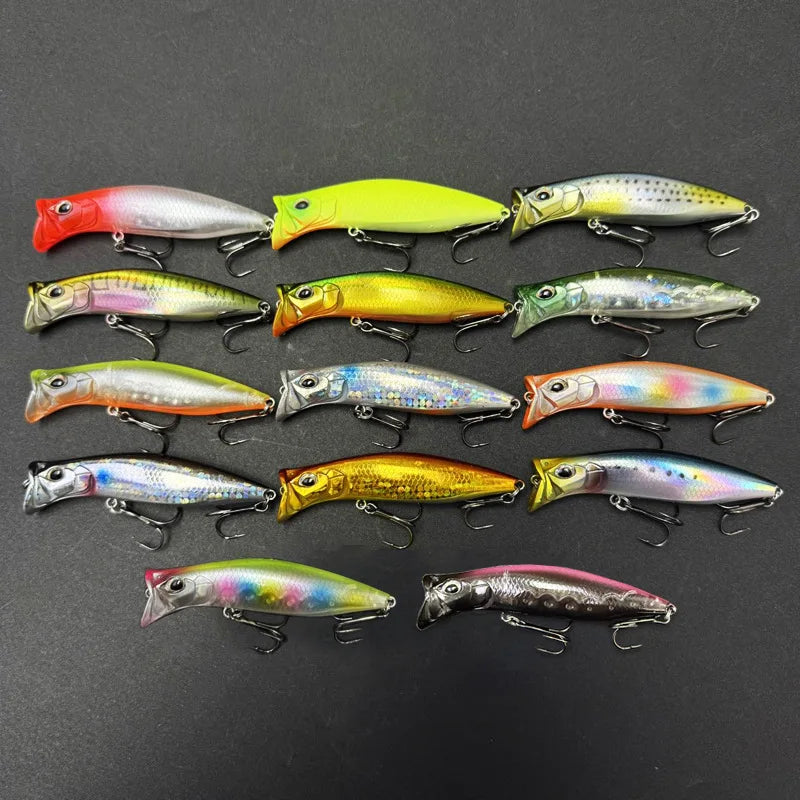 80mm 12.6g Surface Popper Fishing Lures Long Casting Artificial Bait Topwater Pencil Swimbait Wobblers Flounder Sea Bass Pike