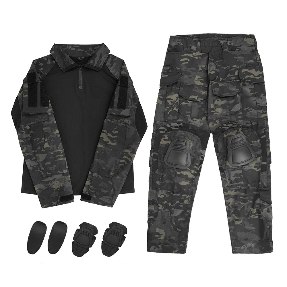 KRYDEX Camouflage G3 Combat Uniform Hunting Outdoor Tactical Gen3 Shirt & Pants Suit Kit Ranger Green Camo Black Clothing
