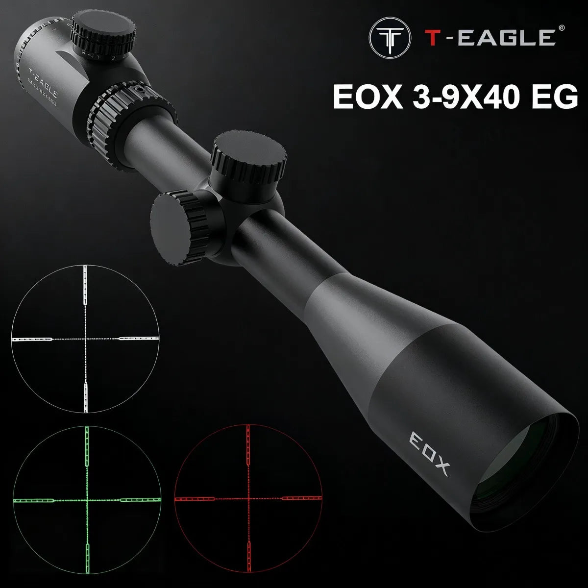 EOX 3-9X40 EG Red Green Illuminated Optical Scope for Hunting Tactical T-EAGLE Scopes 3-9X Magnify Telescope Aim Accessory