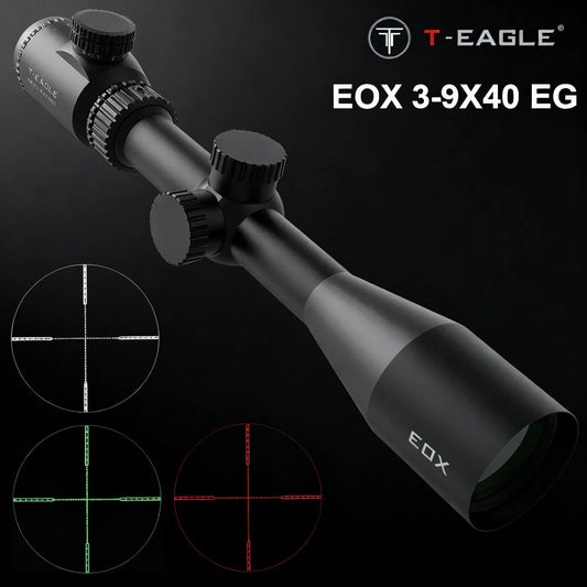 EOX 3-9X40 EG Red Green Illuminated Optical Scope for Hunting Tactical T-EAGLE Scopes 3-9X Magnify Telescope Aim Accessory