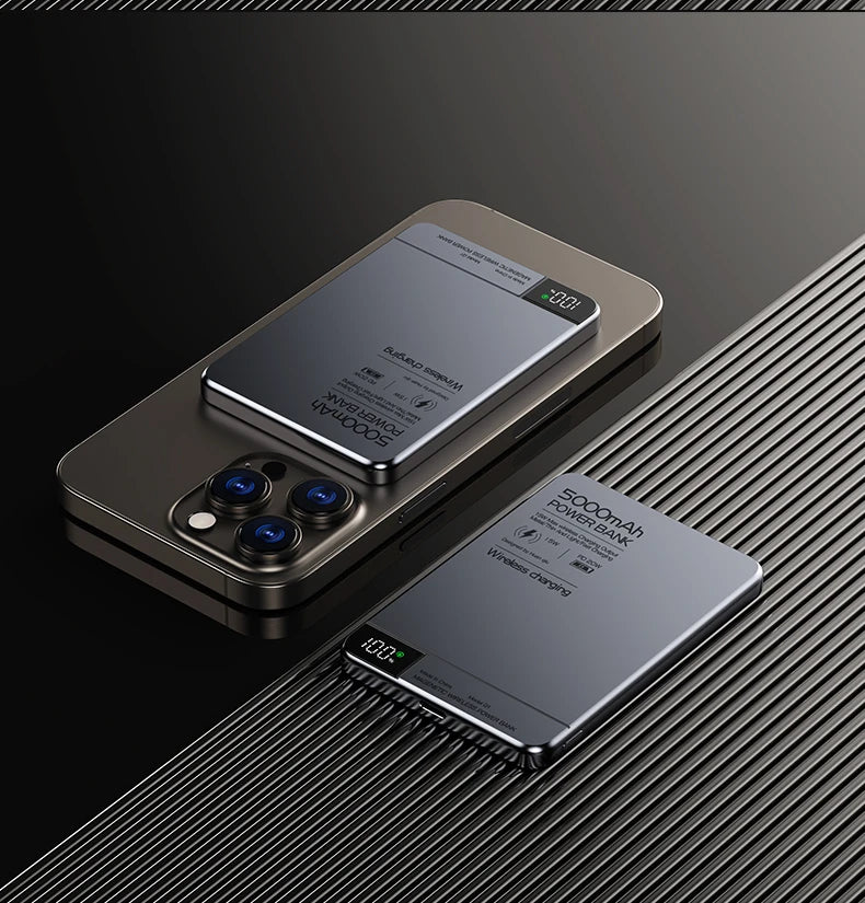 New High Quality Alloy Fast Charger Power Banks With Gifts Backup Battery Powerbank Magnetic Wireless Phone Charger For Magsafe
