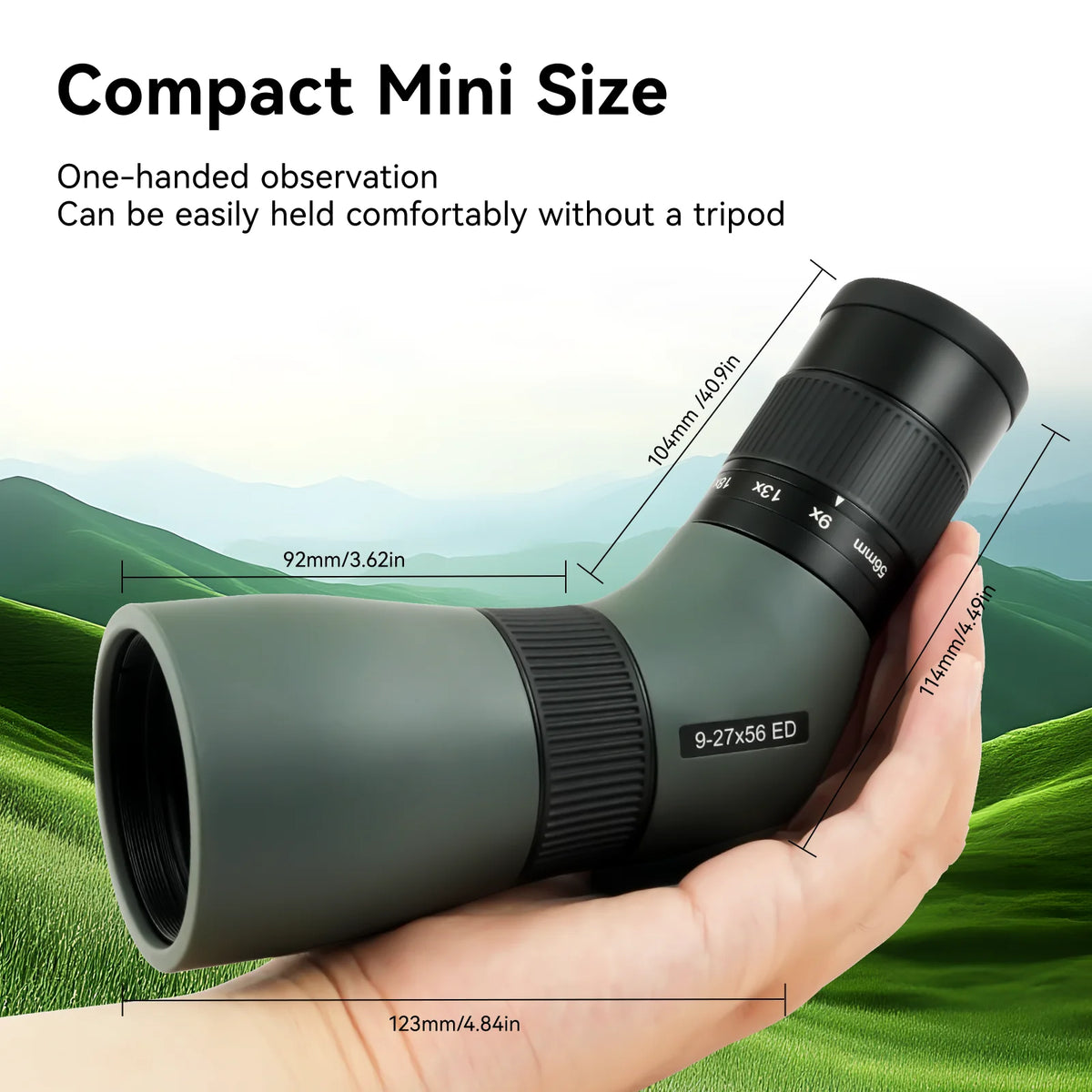 Svbony SV410 ED Telescopes 9-27x56 Protable Mini Spotting Scope Phase Correction Coated Powerful Monocular for Bird Watching