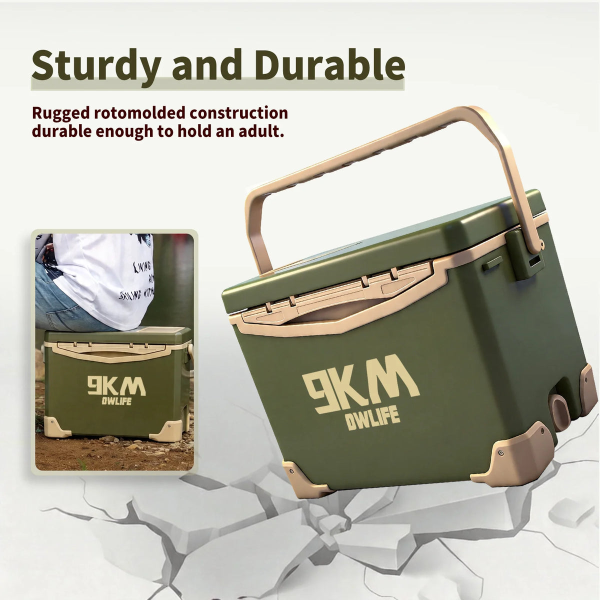9KM Fishing Cooler Box Fishing Bucket Storage Tackle Box Outdoor Insulated Ice Chest Box for Fishing Camping Boating