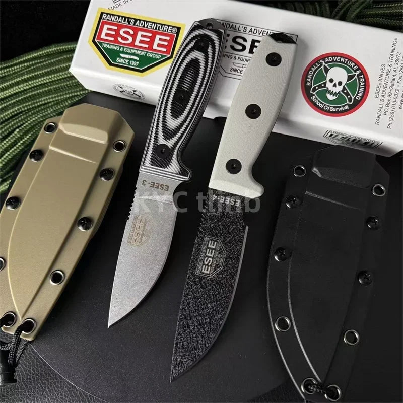ESEE Series S35VN Stainless Steel Blade High-end G10 Linen Handle Outdoor Camping Portable Multi-function Tool Back Clamp Sleeve