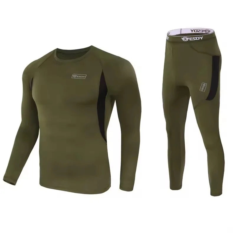 Winter Top Quality New Thermal Underwear Men Underwear Sets Compression Fleece Sweat Quick Drying Thermo Underwear Men Clothing